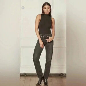 Free People Boyish MIdnight Cowboy Straight Leg Black  Jeans Size 27